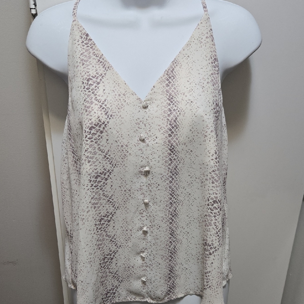 Pink Lily Cream and Purple Snake Print Camisole
